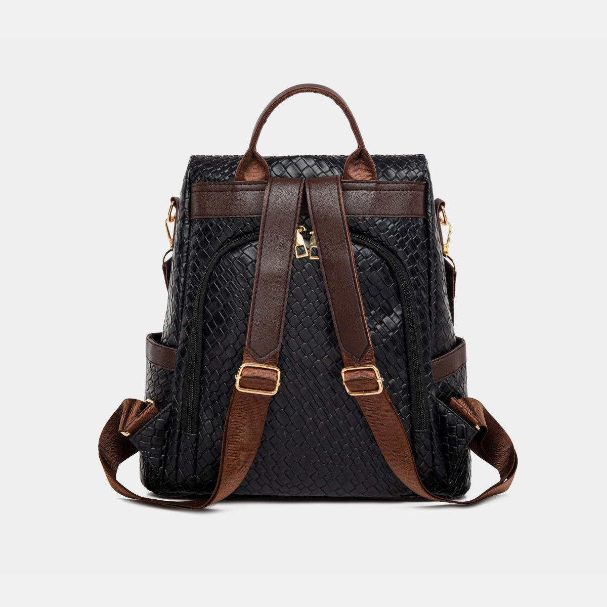 PU Leather Adjustable Straps Backpack Bag -  LOOCK MAKET