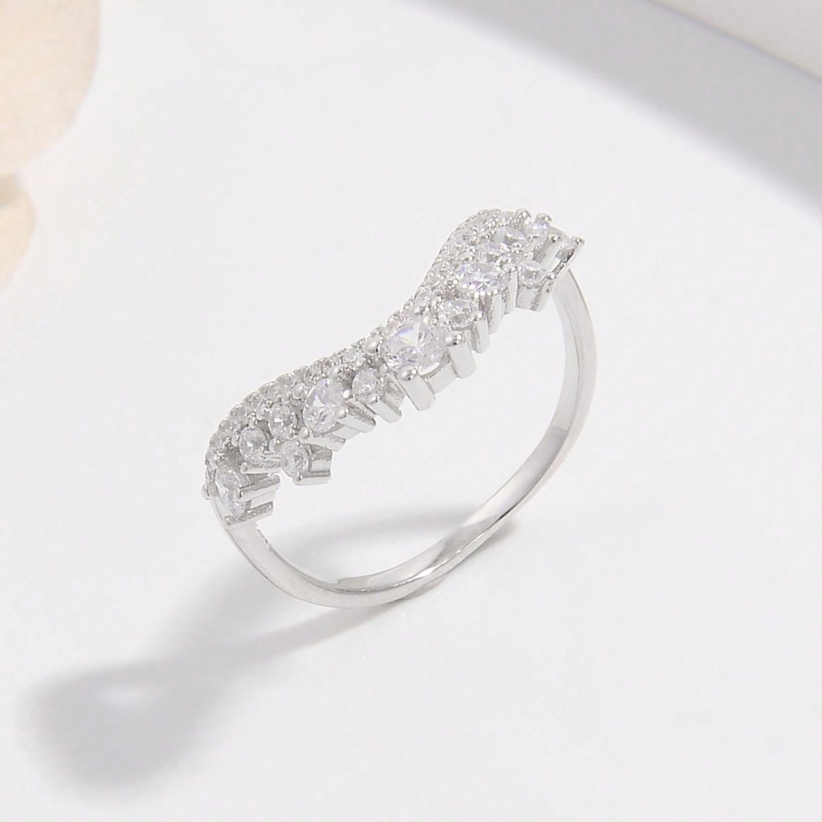 925 Sterling Silver Inlaid Zircon Ring -  LOOCK MAKET