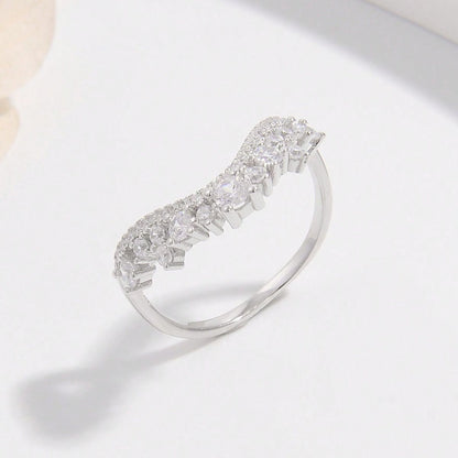 925 Sterling Silver Inlaid Zircon Ring -  LOOCK MAKET