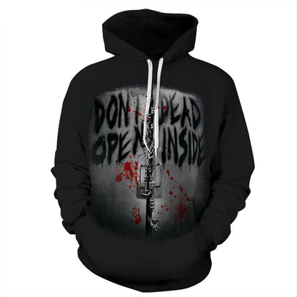 Halloween Letter Blood Handprint Hooded Hoodies