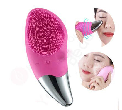 Mini Electric Facial Cleansing Brush Silicone Sonic Face Cleaner Deep Pore Cleaning Skin Massager Face Cleansing Brush Device