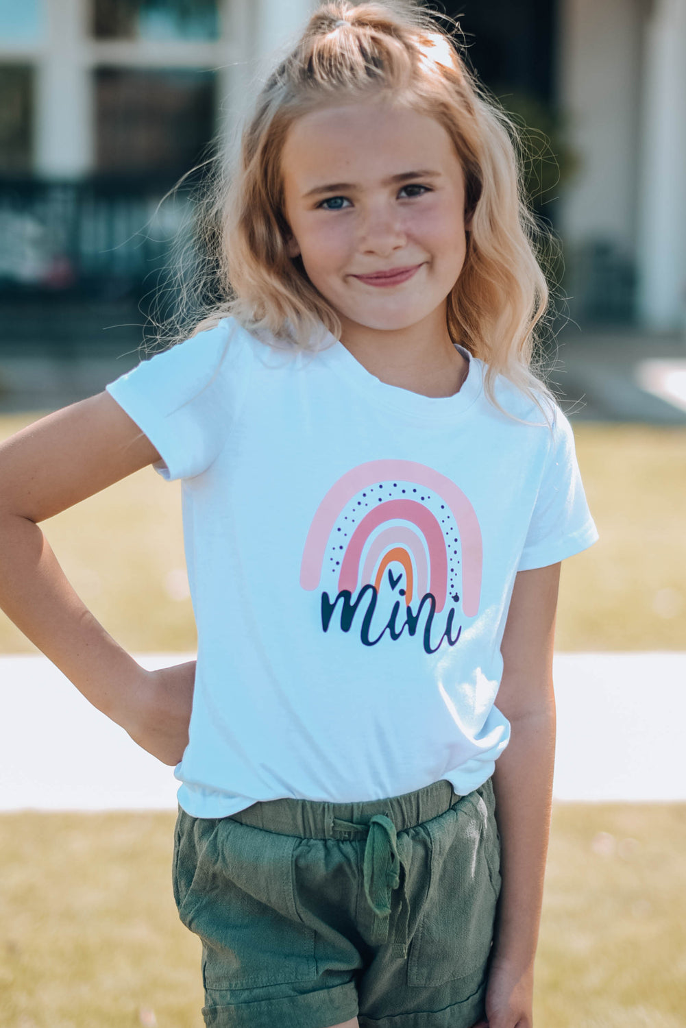 Girls Graphic Round Neck Tee Shirt -  LOOCK MAKET