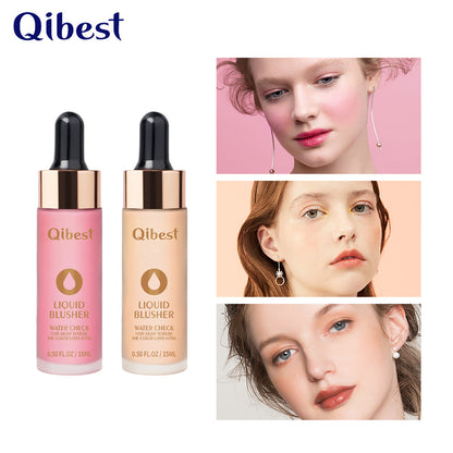 QIBEST Blush Cream Nude Makeup Moisturizing Brighten Skin Color Natural Contouring Blush Powder Rouge Liquid Blush