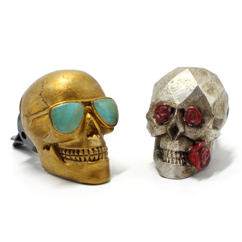 Death Skull Aromatherapy Plugin Resin Ghost Mask Car mounted Aromatherapy Clip Decoration