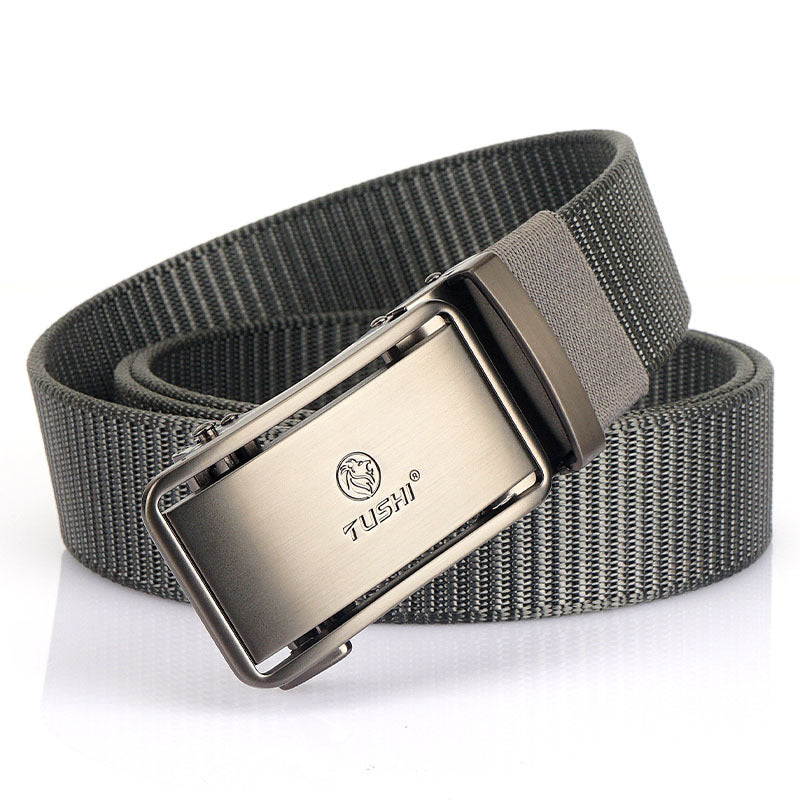 New Men's Automatic Buckle Nylon Canvas Belt Casual Canvas Outdoor Braided Belt