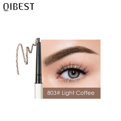 QIBEST Double End Ultra Fine Eyebrow Pencil Triangular Eyebrow Pencil Waterproof Sweat-Proof Natural Eyebrow Cream Not Easy To Take Off Makeup