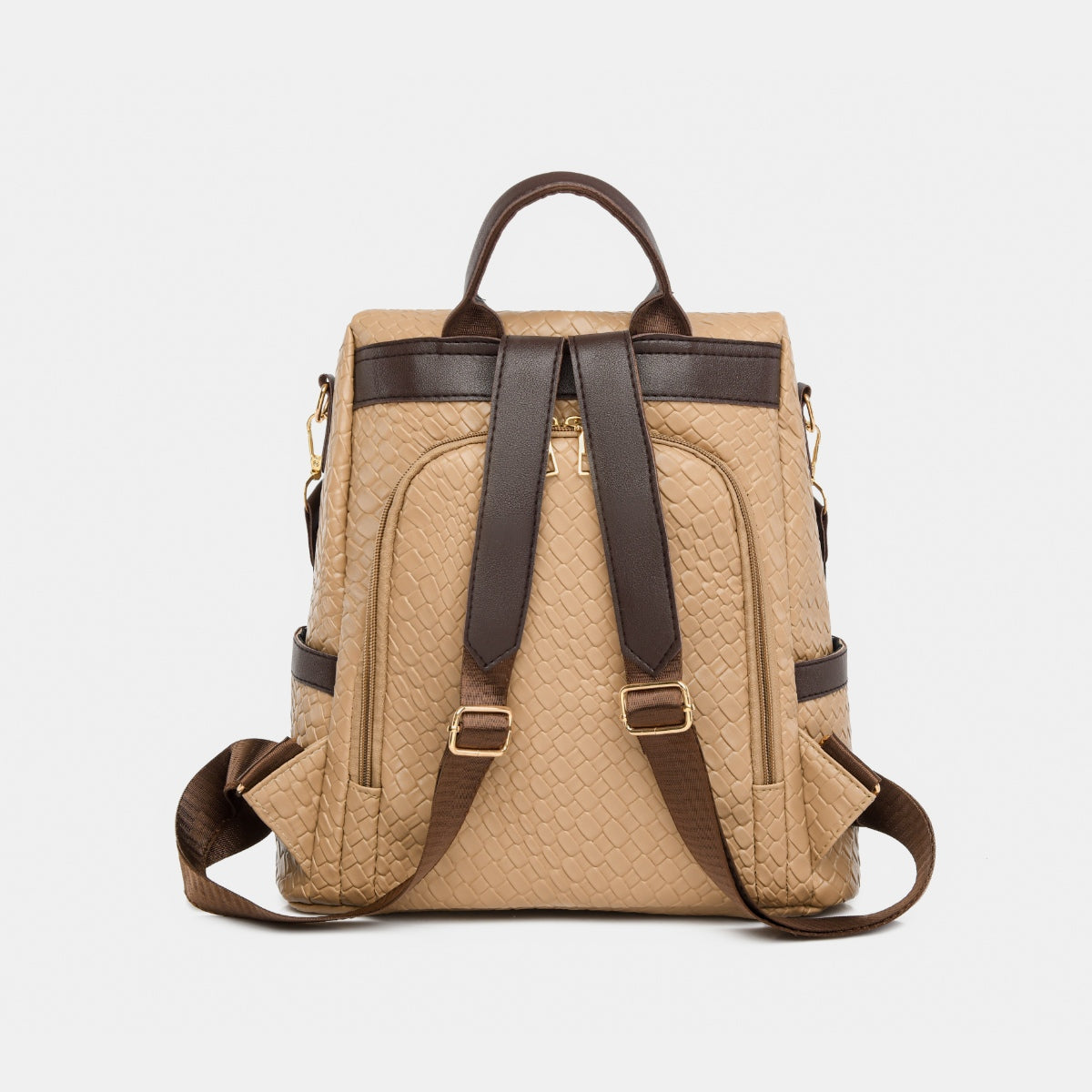 PU Leather Adjustable Straps Backpack Bag -  LOOCK MAKET