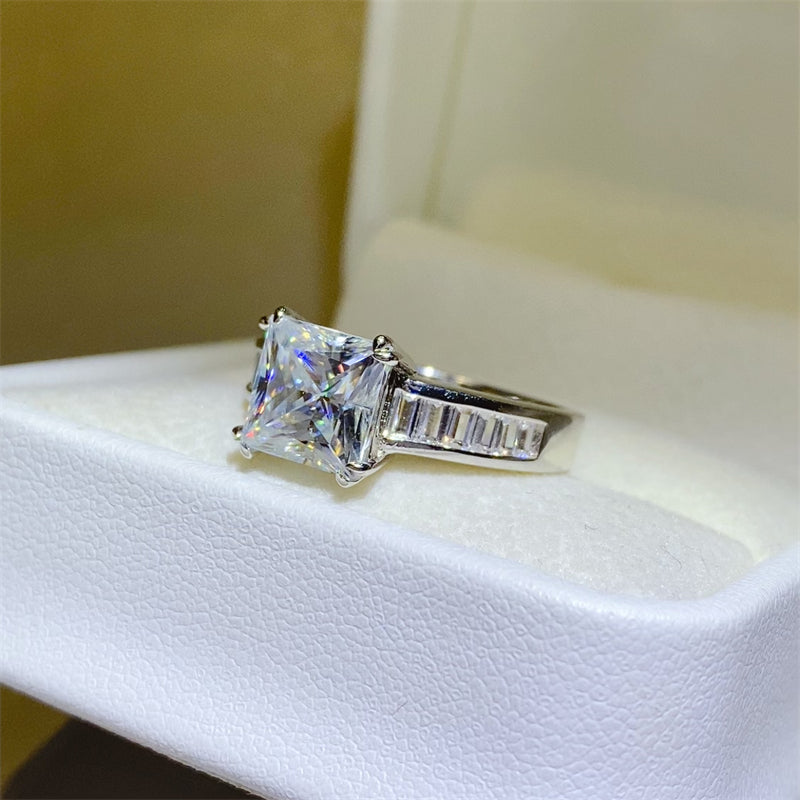 3 Carat Moissanite 925 Sterling Silver Square Shape Ring -  LOOCK MAKET