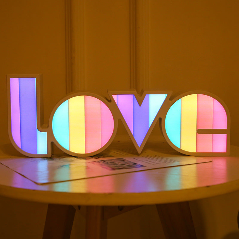 Led Decorative Lights String Valentine's Day Proposal Confession Love Light Box English Letters Modeling Lights