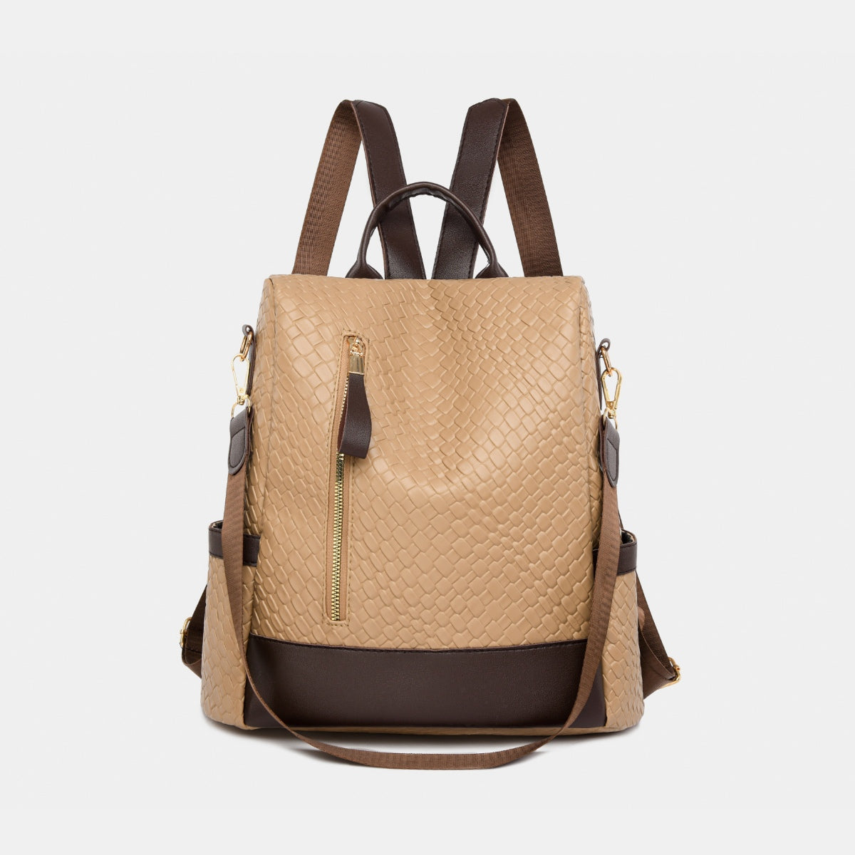 PU Leather Adjustable Straps Backpack Bag -  LOOCK MAKET