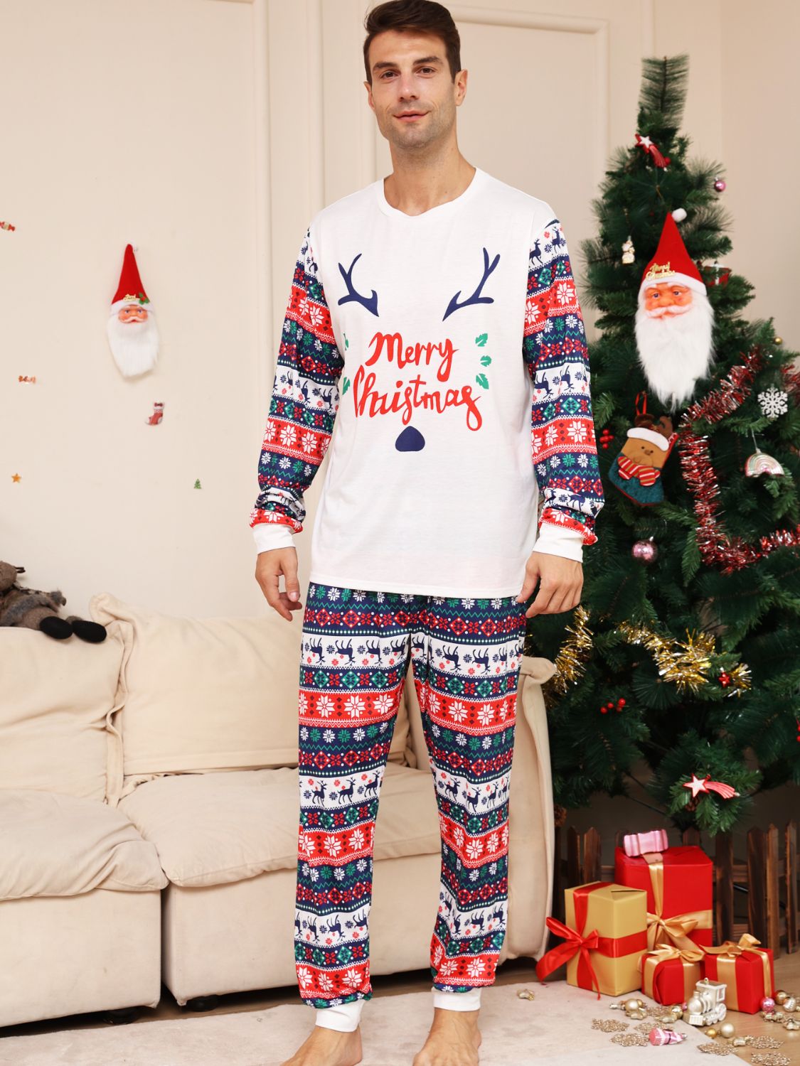 Full Size MERRY CHRISTMAS Top and Pants Set -  LOOCK MAKET