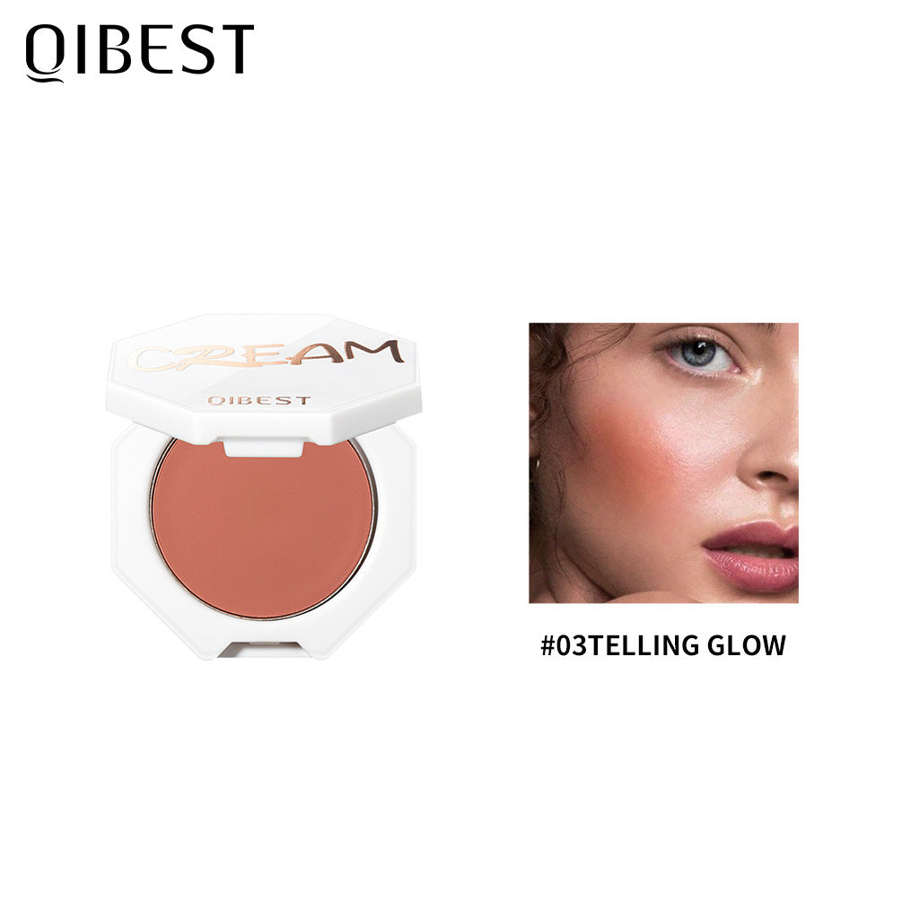 QIBEST Velvet Blush Cream Moist And Delicate Natural Repairing Rouge Cream Blush Powder Cream Is Easy To Color