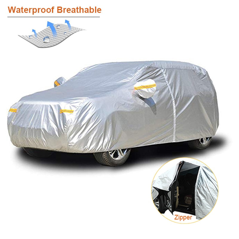 Kayme waterproof car covers outdoor sun protection cover for car reflector dust rain snow protective suv sedan hatchback full s