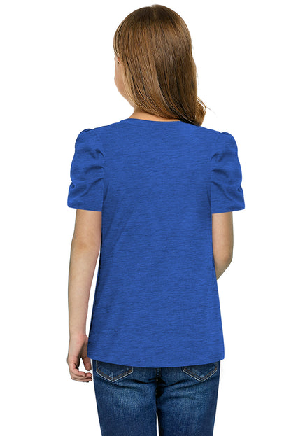 Round Neck Puff Sleeve T-Shirt -  LOOCK MAKET