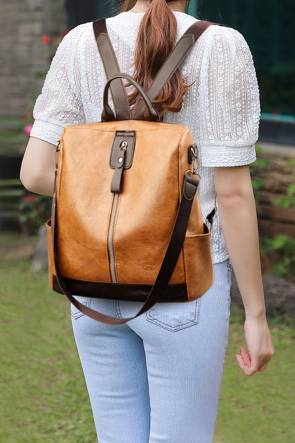 PU Leather Large Backpack Bag -  LOOCK MAKET