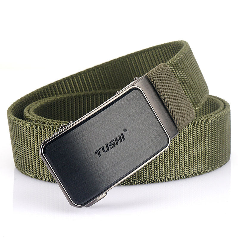 New Tactical Outdoor Woven Elastic Elastic Nylon Belt Men's Versatile Automatic Buckle Belt Cargo Belt