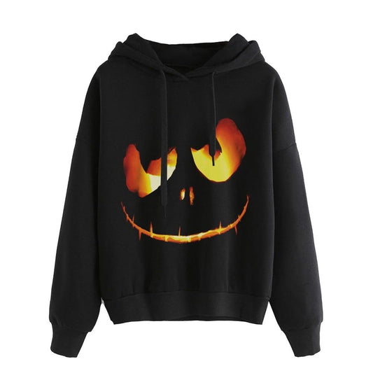 Women Autumn Halloween Pumpkin Devil Sweatshirt Plus Size