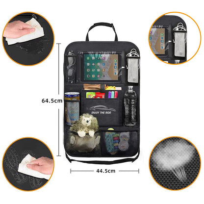 Car Seat Storage Bag Seat Back Hanging Bag Car Supplies Multi Functional Rear Seat Back Anti-Kick Pad Storage Bag