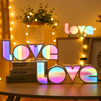 Led Decorative Lights String Valentine's Day Proposal Confession Love Light Box English Letters Modeling Lights