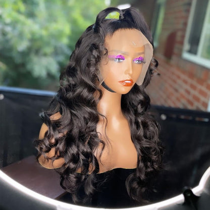 New Women's Chemical Fiber Front Lace Wavy Long Curly Cute Hair Lanting Wig Headgear