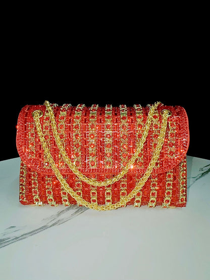 Evening gown socialite diamond handbag with diamond inlaid chain cheongsam bag crossbody