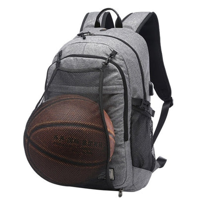 Men Sport Basketball Backpack Laptop School Bag For Teenager Boys Soccer Ball Pack Bag Male With Football Basketball Net