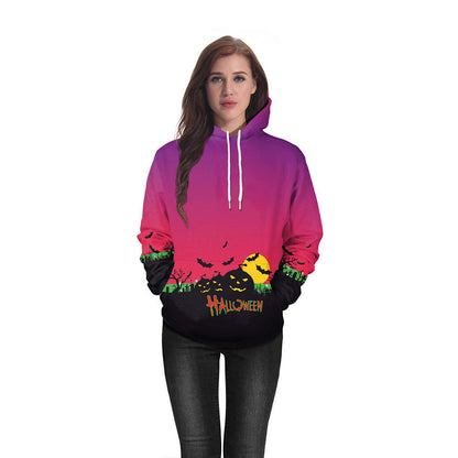 Autumn Halloween Pumkins Lantern Sweatshirt Womens Clothing Funnky Digital Print Pumpkins Oversized Hoodies Party Tops