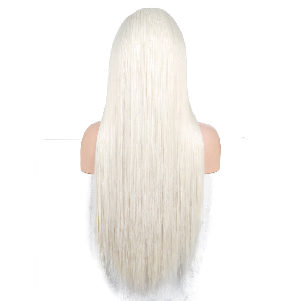 13*2. 60# Chemical Fiber Front Lace Wig Headgear Long Straight Hair Natural Hairline Wig