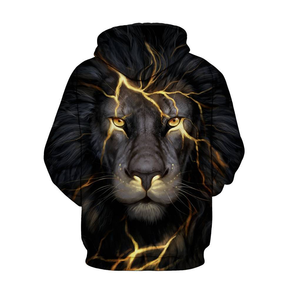 Halloween Couples Men Women 3D Lion Hoodies Sweatshirt