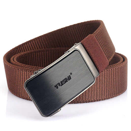 New Tactical Outdoor Woven Elastic Elastic Nylon Belt Men's Versatile Automatic Buckle Belt Cargo Belt