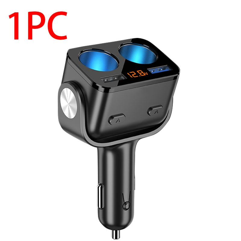 Car Cigarette Lighter Socket Splitter Charger Dual USB QC 3.0 Quick Charge 12V Auto Cigarette Lighter Sockets Power Adapter Plug