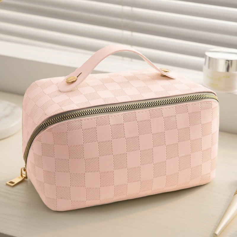 Checkered Pillow Bag Makeup Bag Women's Large Capacity Portable Instagram Travel Cosmetics