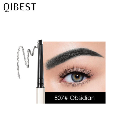 QIBEST Double End Ultra Fine Eyebrow Pencil Triangular Eyebrow Pencil Waterproof Sweat-Proof Natural Eyebrow Cream Not Easy To Take Off Makeup