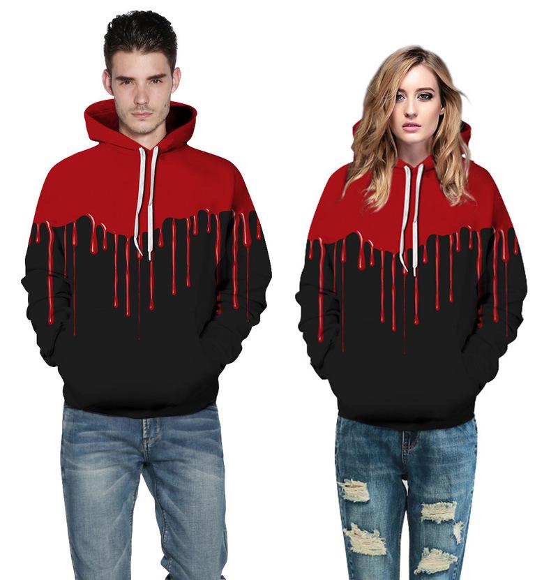 Blood Drip Printing Hooded Hoodies 3D Sweatshirt for Men Women