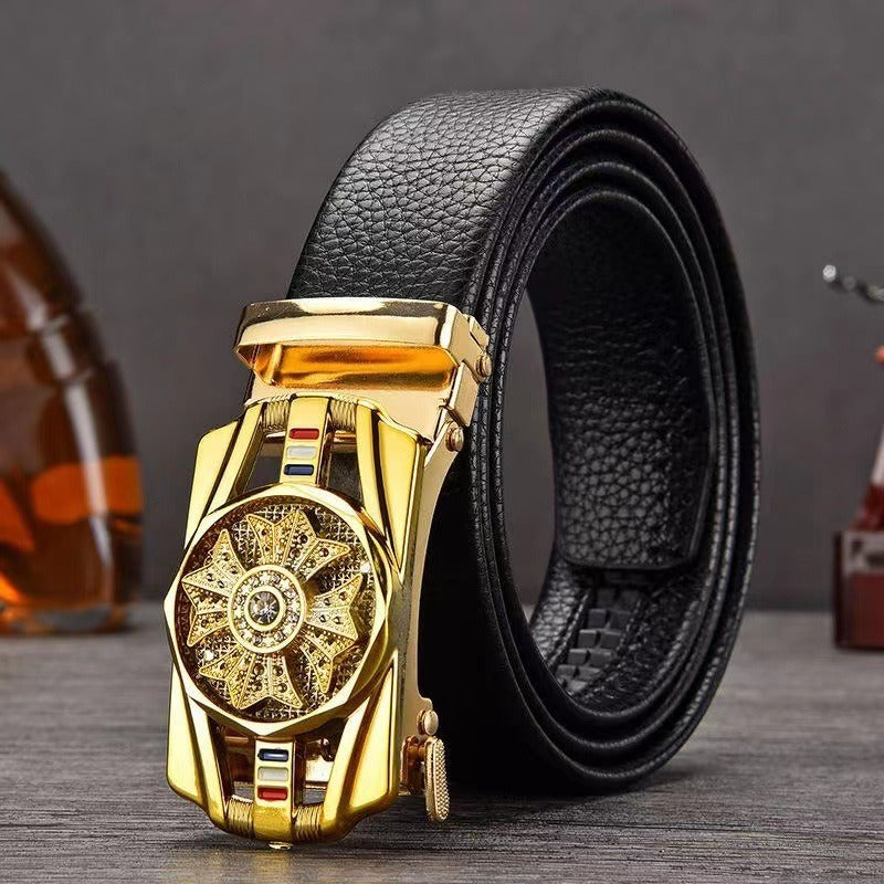 Time Comes, Belt for Men's New High end Men's Belt Trend Versatile Automatic Buckle