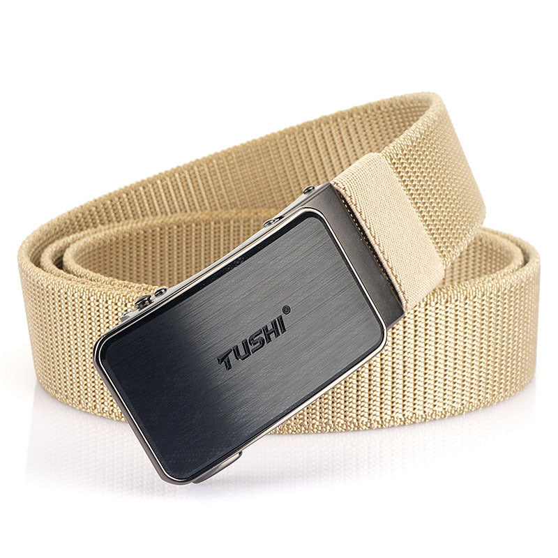 New Tactical Outdoor Woven Elastic Elastic Nylon Belt Men's Versatile Automatic Buckle Belt Cargo Belt