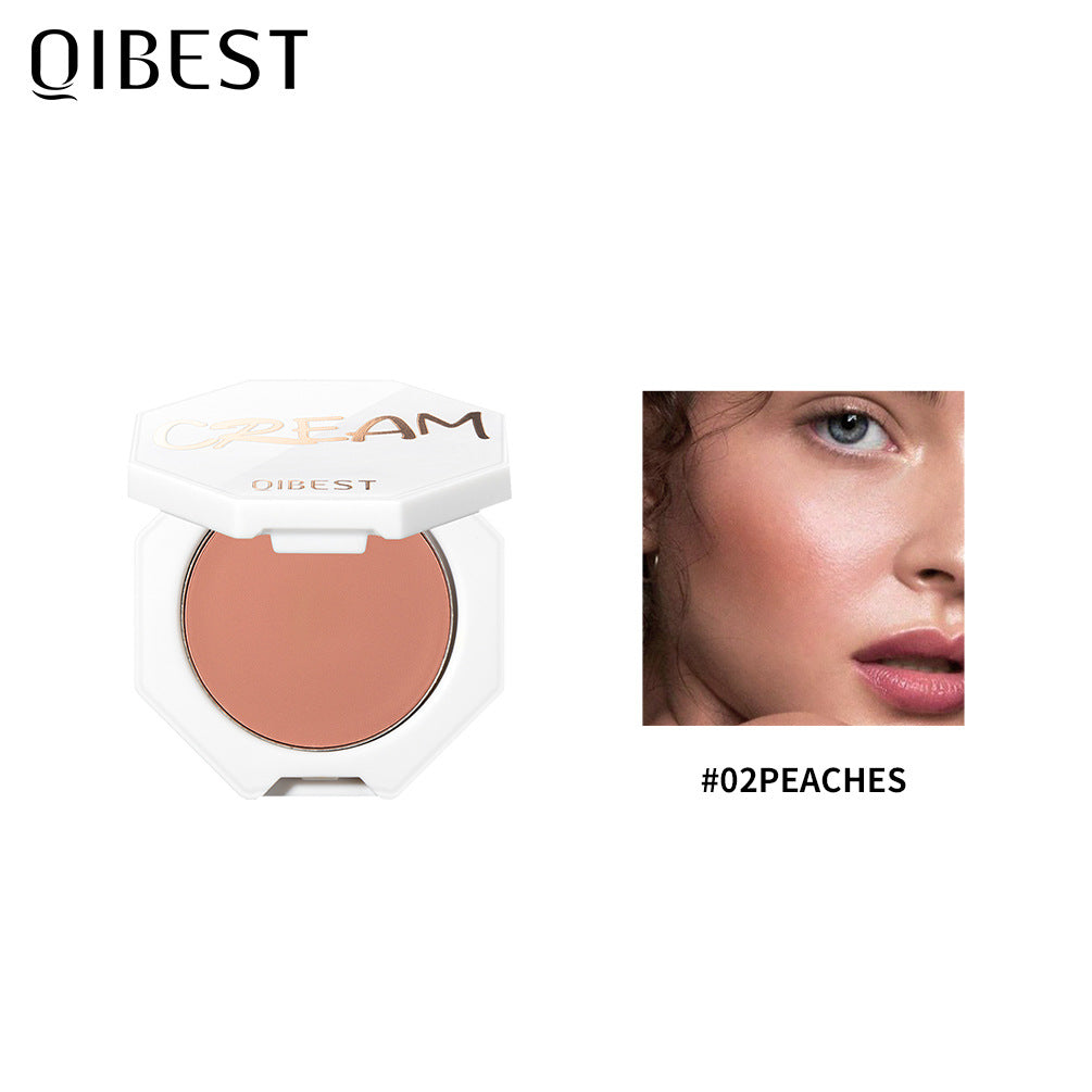 QIBEST Velvet Blush Cream Moist And Delicate Natural Repairing Rouge Cream Blush Powder Cream Is Easy To Color