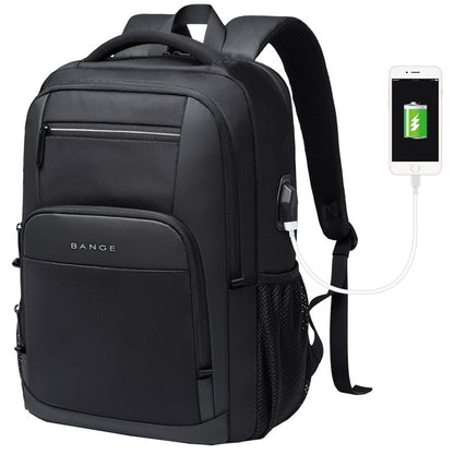 BANGE New Backpack Men's Backpack Computer Bag Casual Student School Bag USB Backpack