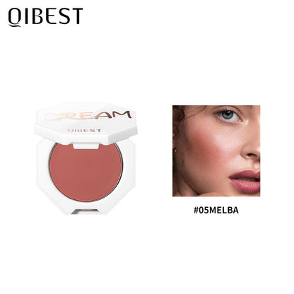 QIBEST Velvet Blush Cream Moist And Delicate Natural Repairing Rouge Cream Blush Powder Cream Is Easy To Color