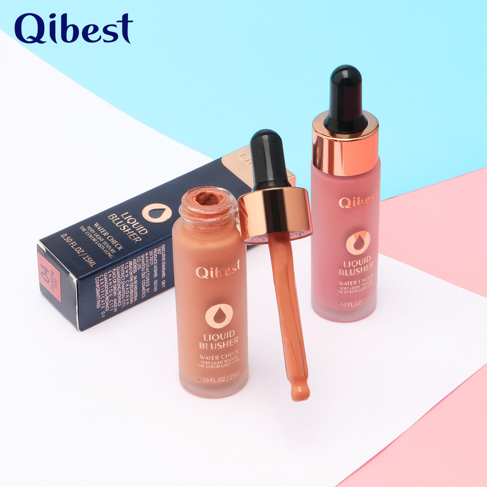 QIBEST Blush Cream Nude Makeup Moisturizing Brighten Skin Color Natural Contouring Blush Powder Rouge Liquid Blush