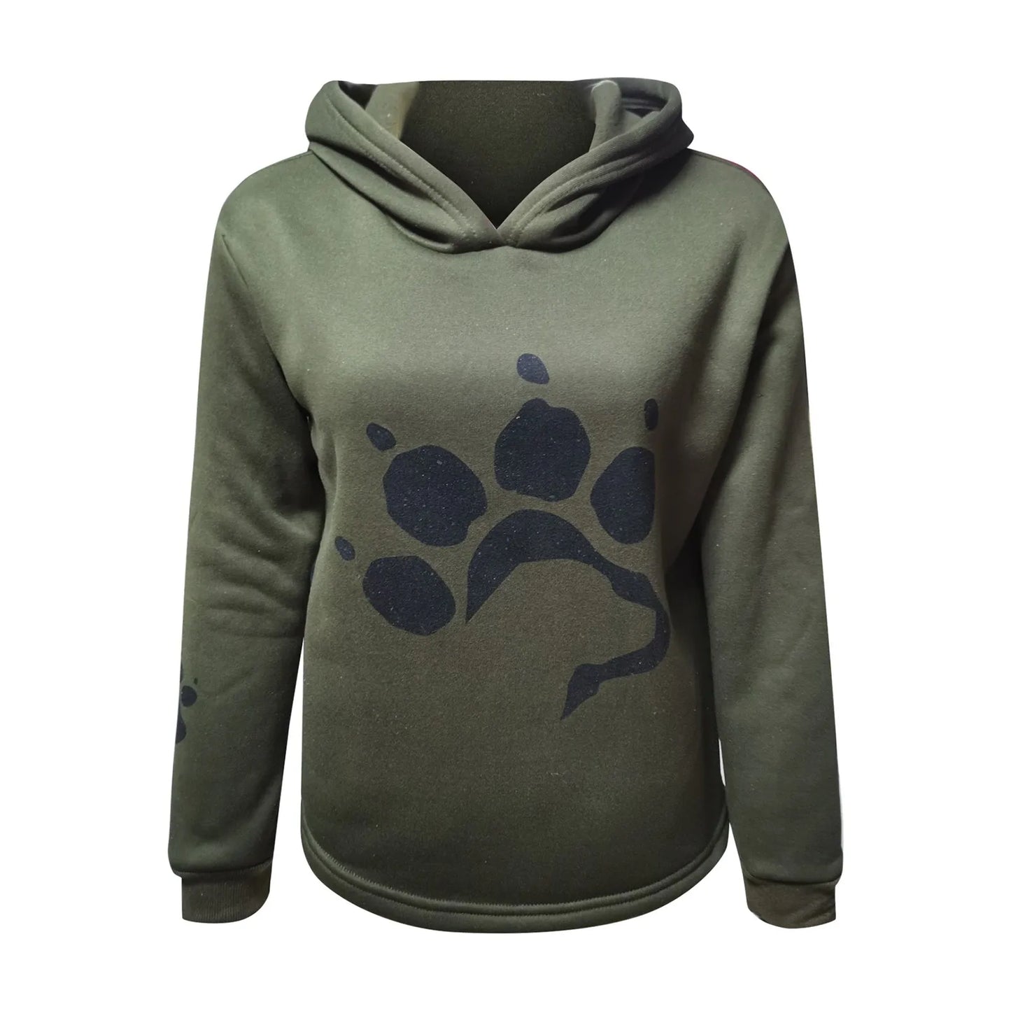 Dog paw Print Women's Hoodies Lightweight Long Sleeve Casual Pullover Hooded Autumn Winter Women Sweatshirt Harajuku Casual