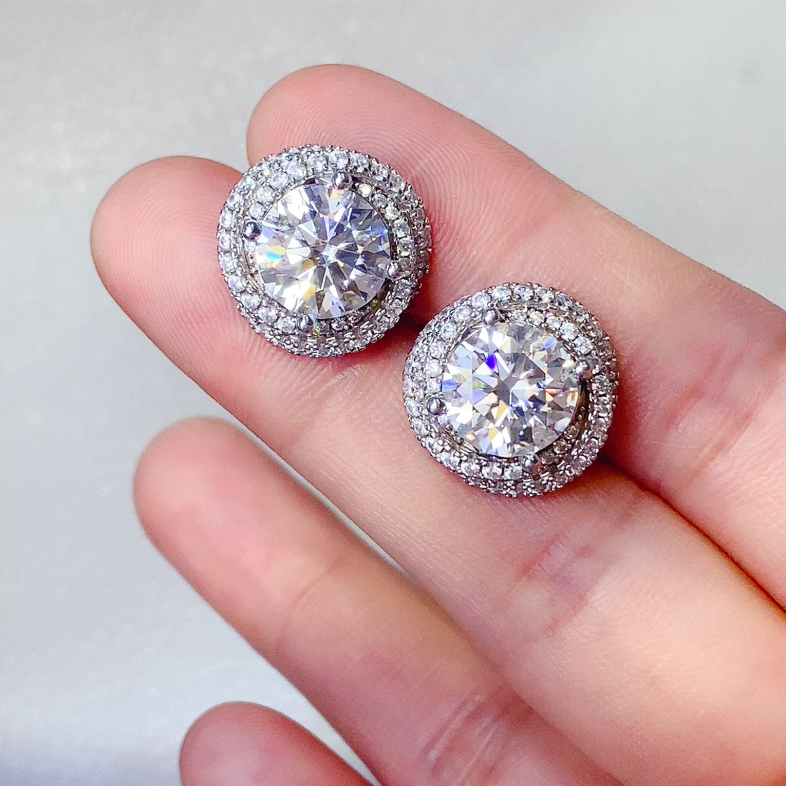 6 Carat Moissanite 925 Sterling Silver Earrings -  LOOCK MAKET