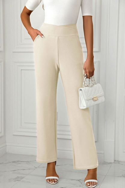 High Waist Pants with Pockets -  LOOCK MAKET