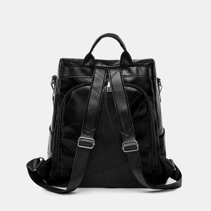 PU Leather Adjustable Strap Backpack Bag -  LOOCK MAKET