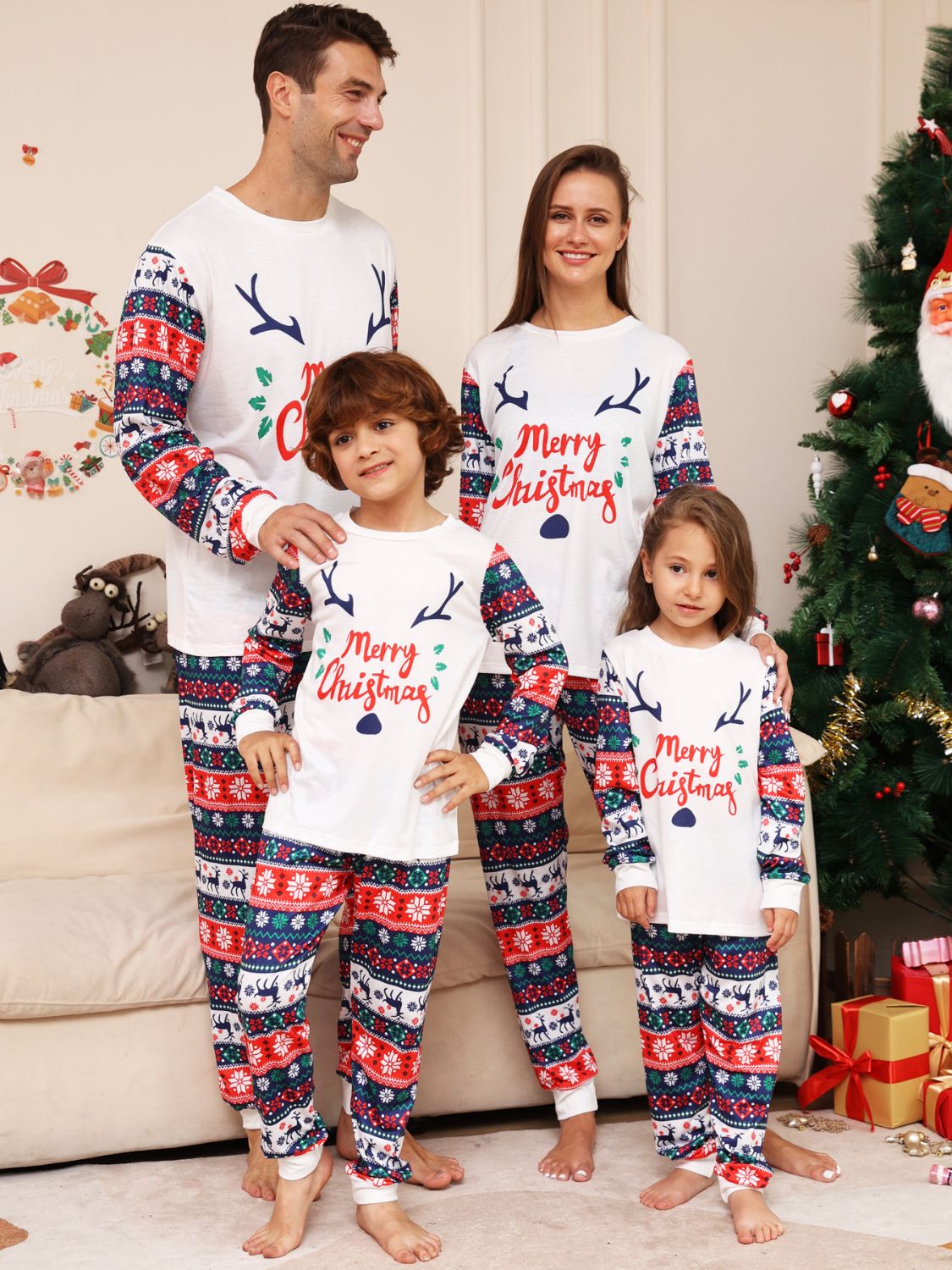 Full Size MERRY CHRISTMAS Top and Pants Set -  LOOCK MAKET