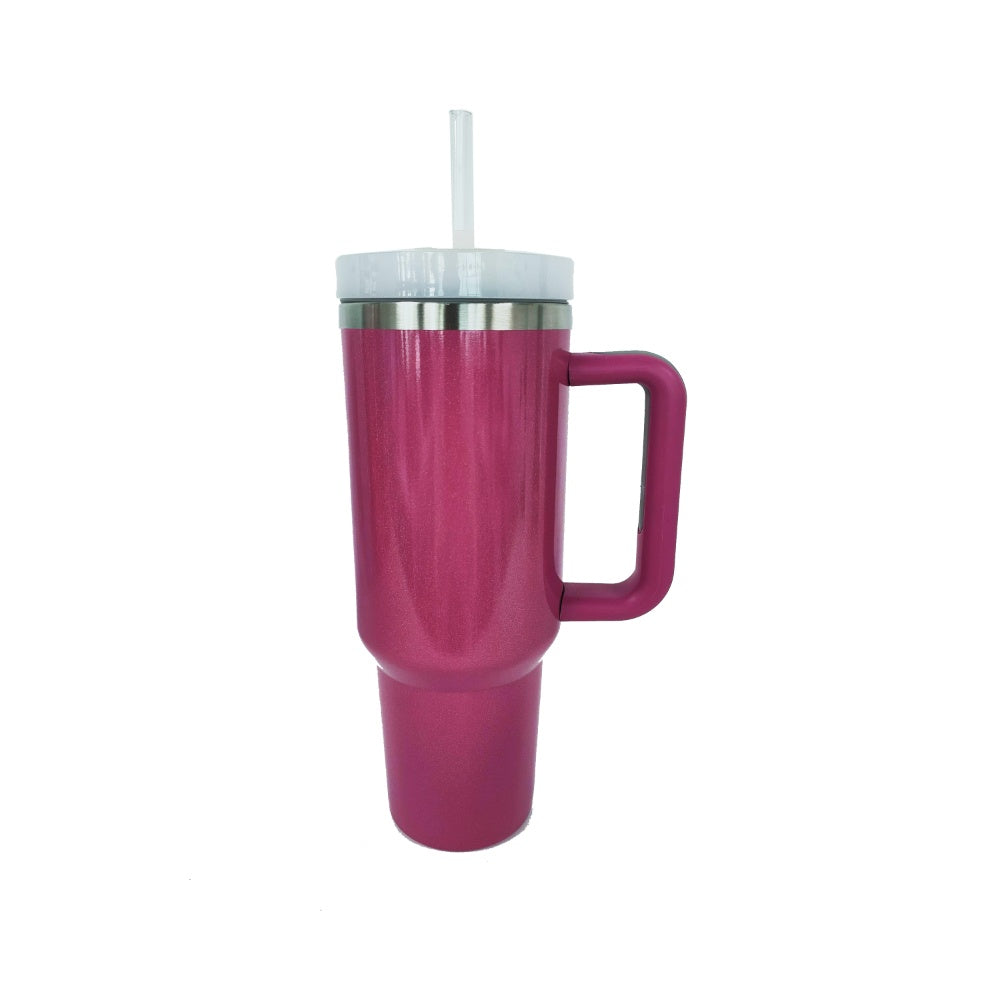 Stainless Steel Tumbler with Handle and Straw -  LOOCK MAKET