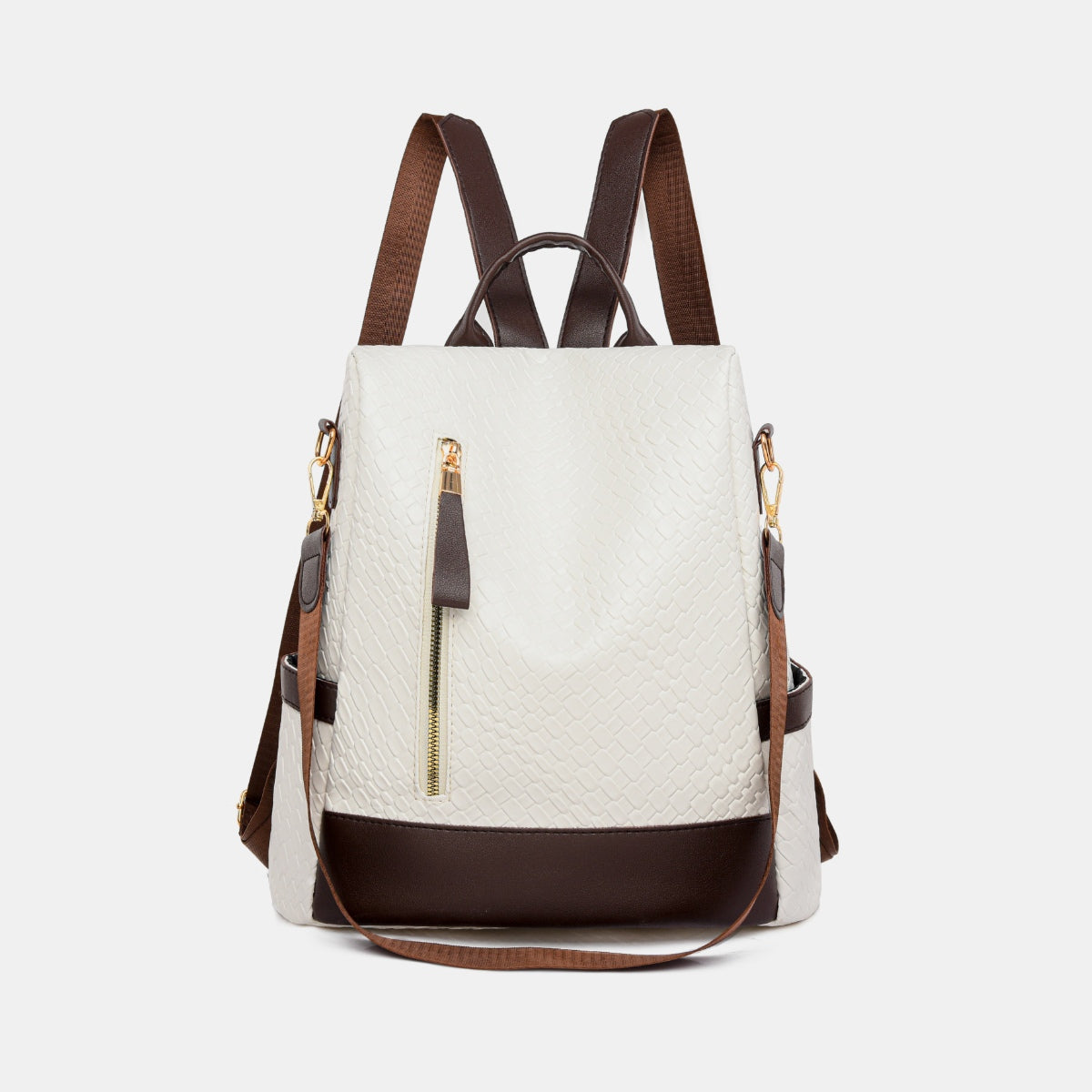 PU Leather Adjustable Straps Backpack Bag -  LOOCK MAKET