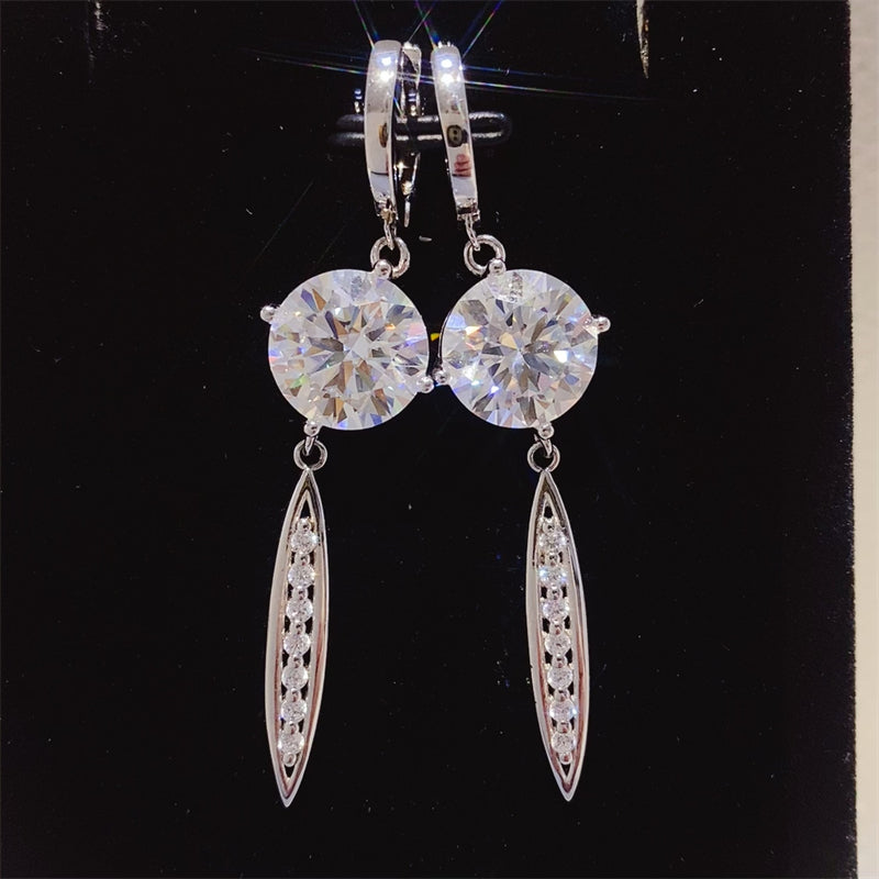 10 Carat Moissanite 925 Sterling Silver Earrings -  LOOCK MAKET