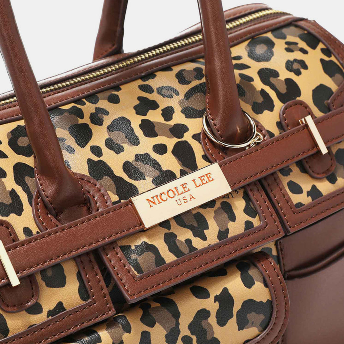 Nicole Lee USA Leopard Boston Bag -  LOOCK MAKET