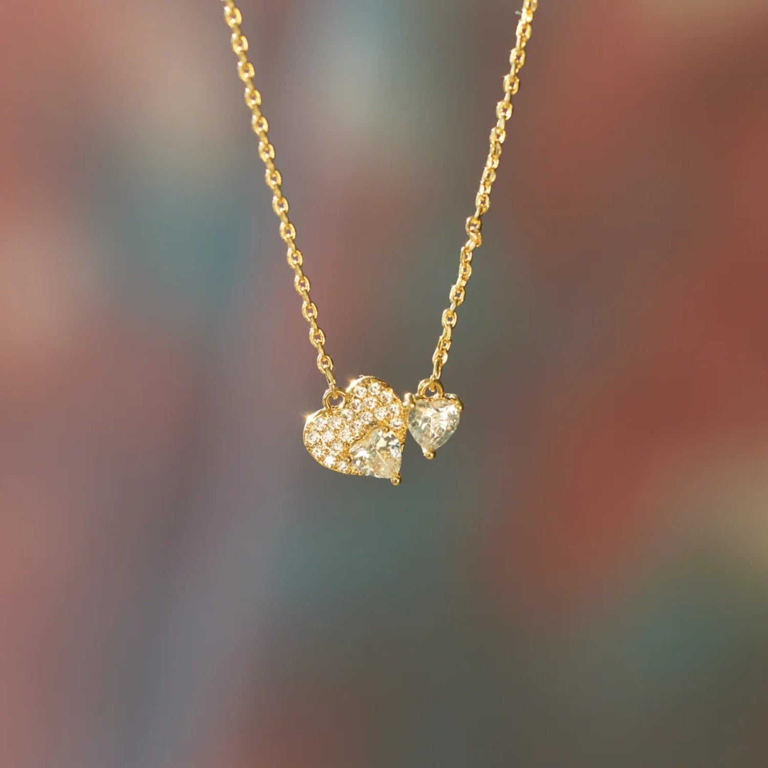 18K Gold-Plated 925 Sterling Silver Zircon Heart Necklace -  LOOCK MAKET